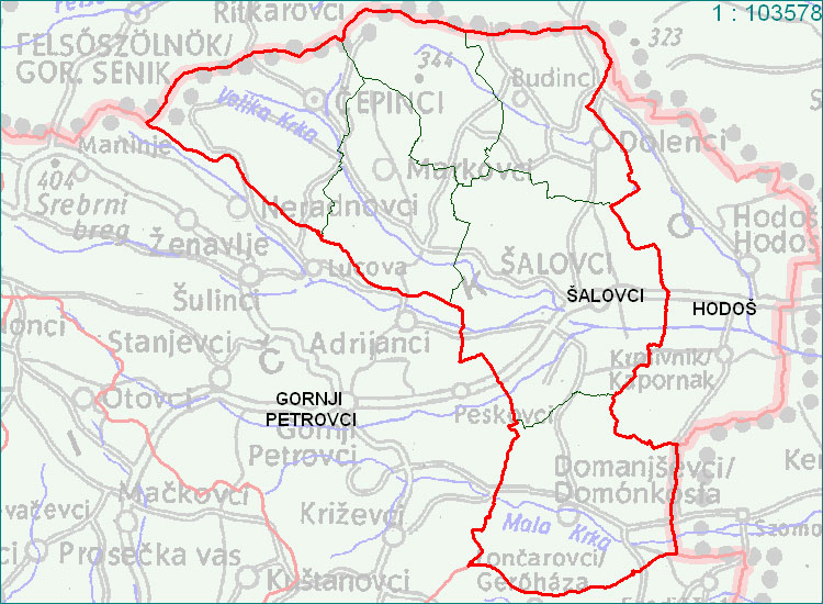 Šalovci - zemljevid