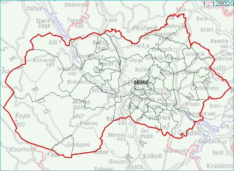 Občina Semič Semič - zemljevid
